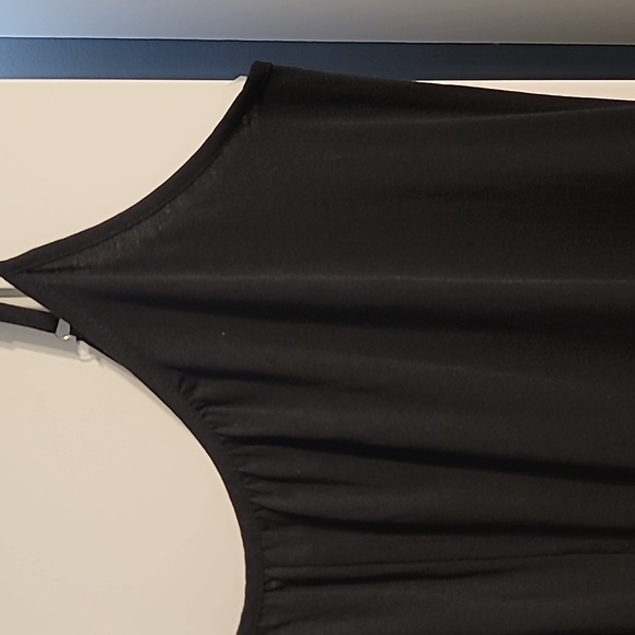 Unbranded Jumpsuit Women's Large Black Spaghetti Straps Knit Wide-Leg Loungewear - Picture 3 of 9